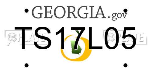 TS17L05 Georgia License Plate