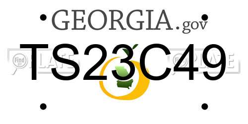 TS23C49 Georgia License Plate