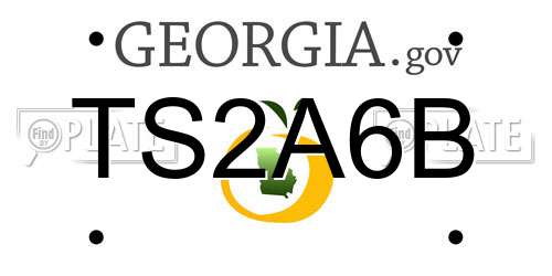 TS2A6B Georgia License Plate