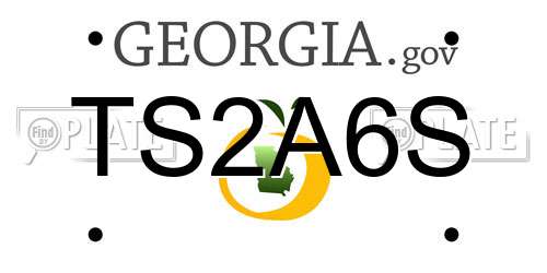 TS2A6S Georgia License Plate
