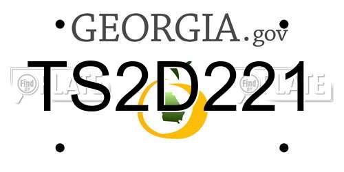 TS2D221 Georgia License Plate