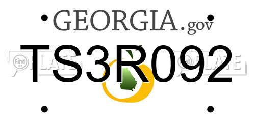 TS3R092 Georgia License Plate