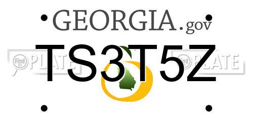 TS3T5Z Georgia License Plate