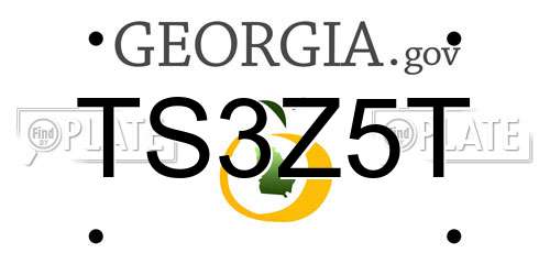 TS3Z5T Georgia License Plate