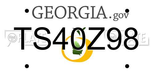 TS40Z98 Georgia License Plate