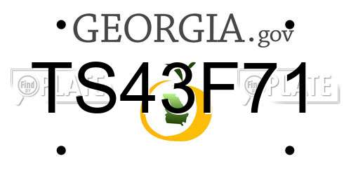 TS43F71 Georgia License Plate