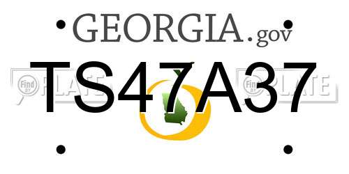 TS47A37 Georgia License Plate