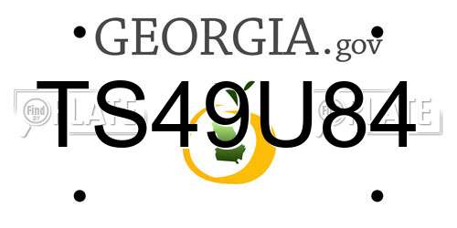 TS49U84 Georgia License Plate