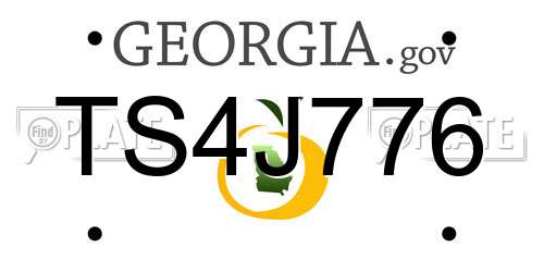 TS4J776 Georgia License Plate