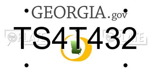TS4T432 Georgia License Plate