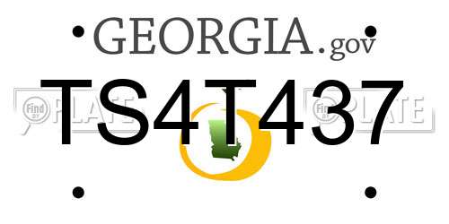 TS4T437 Georgia License Plate