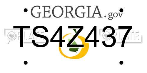 TS4Z437 Georgia License Plate