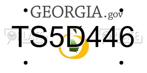TS5D446 Georgia License Plate