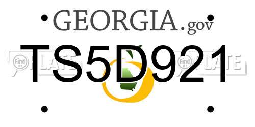 TS5D921 Georgia License Plate