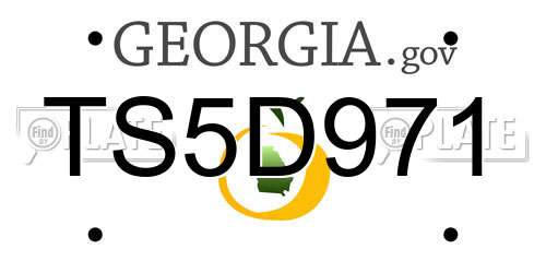 TS5D971 Georgia License Plate
