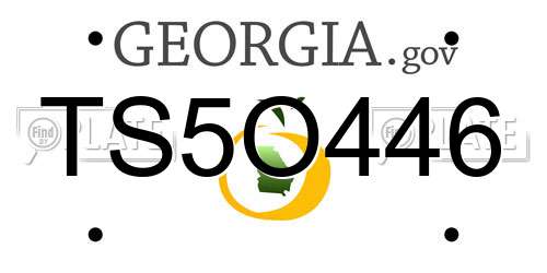 TS5O446 Georgia License Plate