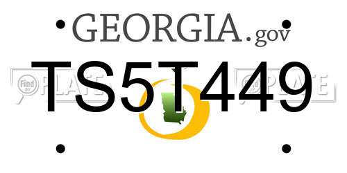 TS5T449 Georgia License Plate