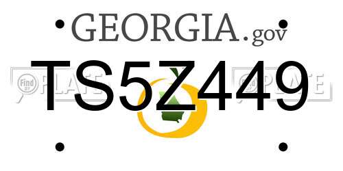 TS5Z449 Georgia License Plate