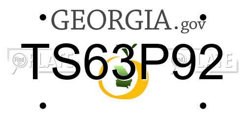 TS63P92 Georgia License Plate