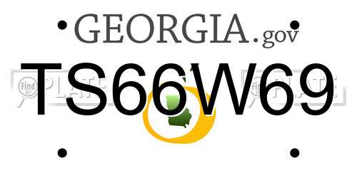TS66W69 Georgia License Plate