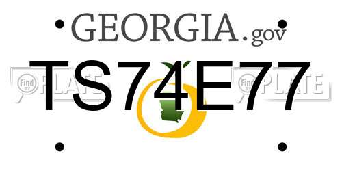 TS74E77 Georgia License Plate