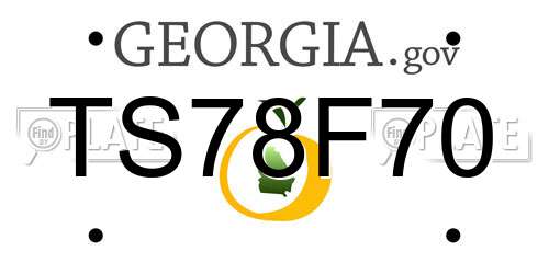 TS78F70 Georgia License Plate