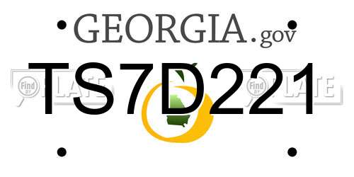 TS7D221 Georgia License Plate