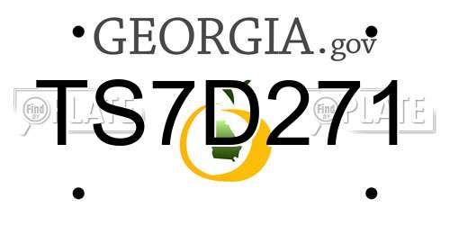 TS7D271 Georgia License Plate