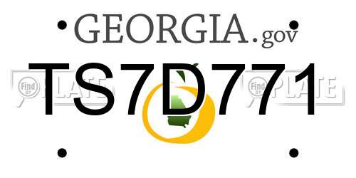 TS7D771 Georgia License Plate