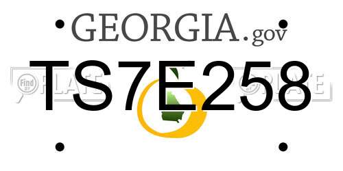TS7E258 Georgia License Plate