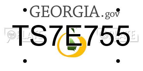 TS7E755 Georgia License Plate