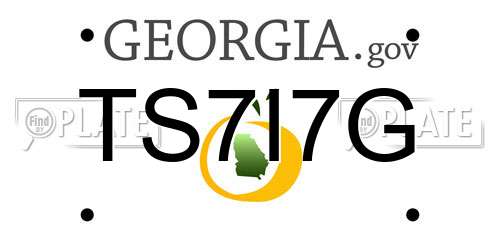 TS7I7G Georgia License Plate