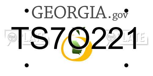 TS7O221 Georgia License Plate