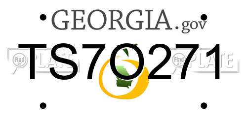 TS7O271 Georgia License Plate
