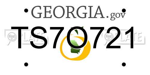 TS7O721 Georgia License Plate