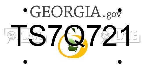 TS7Q721 Georgia License Plate