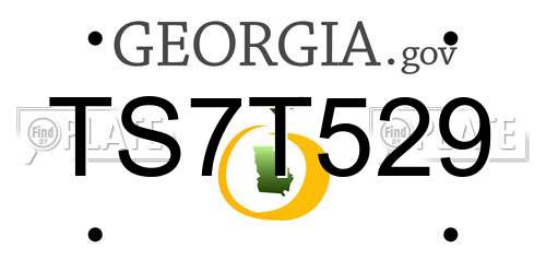 TS7T529 Georgia License Plate