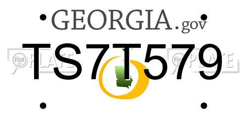 TS7T579 Georgia License Plate