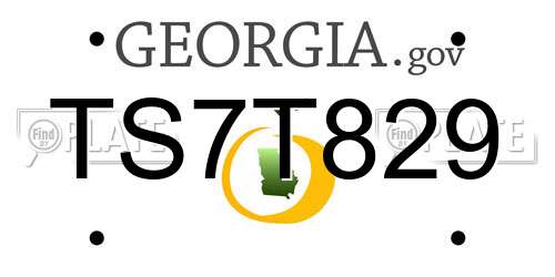 TS7T829 Georgia License Plate