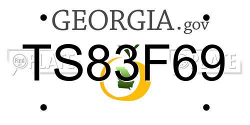 TS83F69 Georgia License Plate