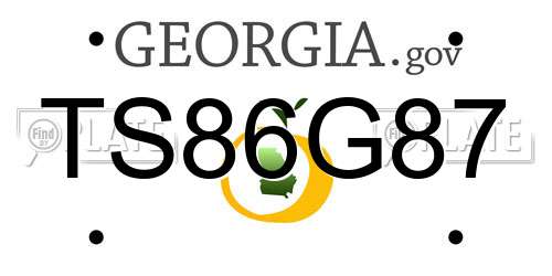 TS86G87 Georgia License Plate