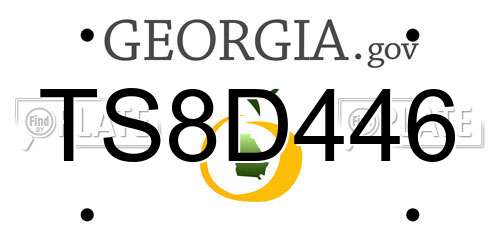TS8D446 Georgia License Plate