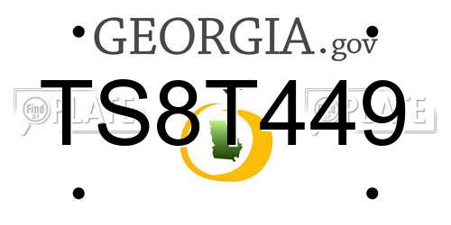 TS8T449 Georgia License Plate