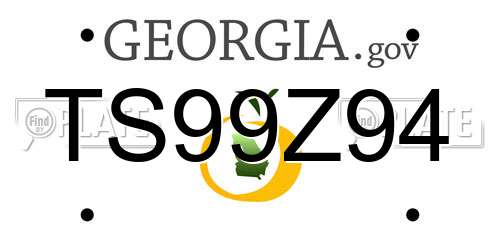 TS99Z94 Georgia License Plate