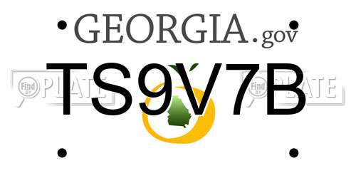 TS9V7B Georgia License Plate