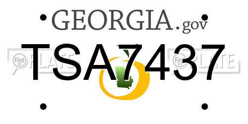 TSA7437 Georgia License Plate