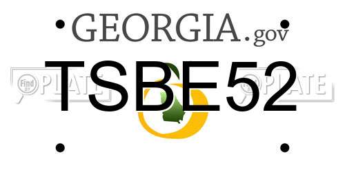 TSBE52 Georgia License Plate