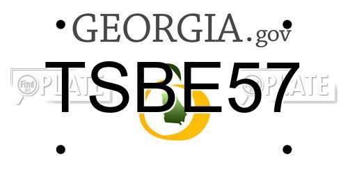 TSBE57 Georgia License Plate