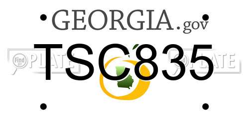 TSC835 Georgia License Plate