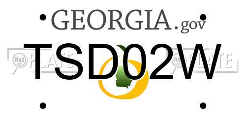 TSD02W Georgia License Plate